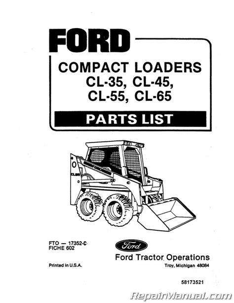 ford cl45 skid steer engine|ford cl55 skid steer specs.